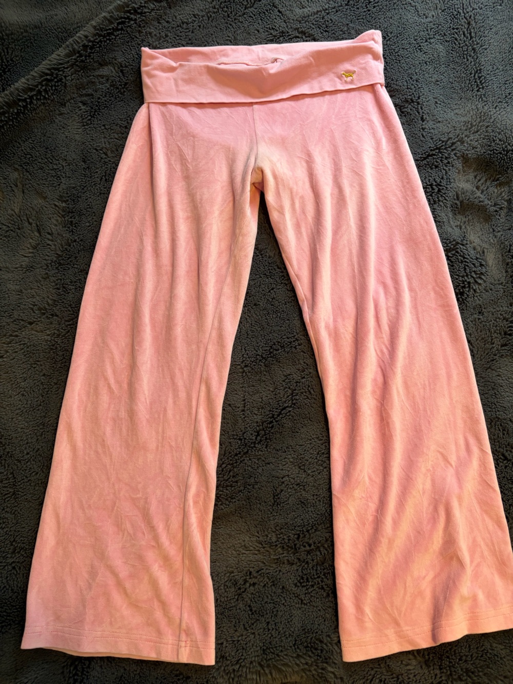 Rare 2000s phi beta pink prestigious & privileged baby pink fold over sweatpants